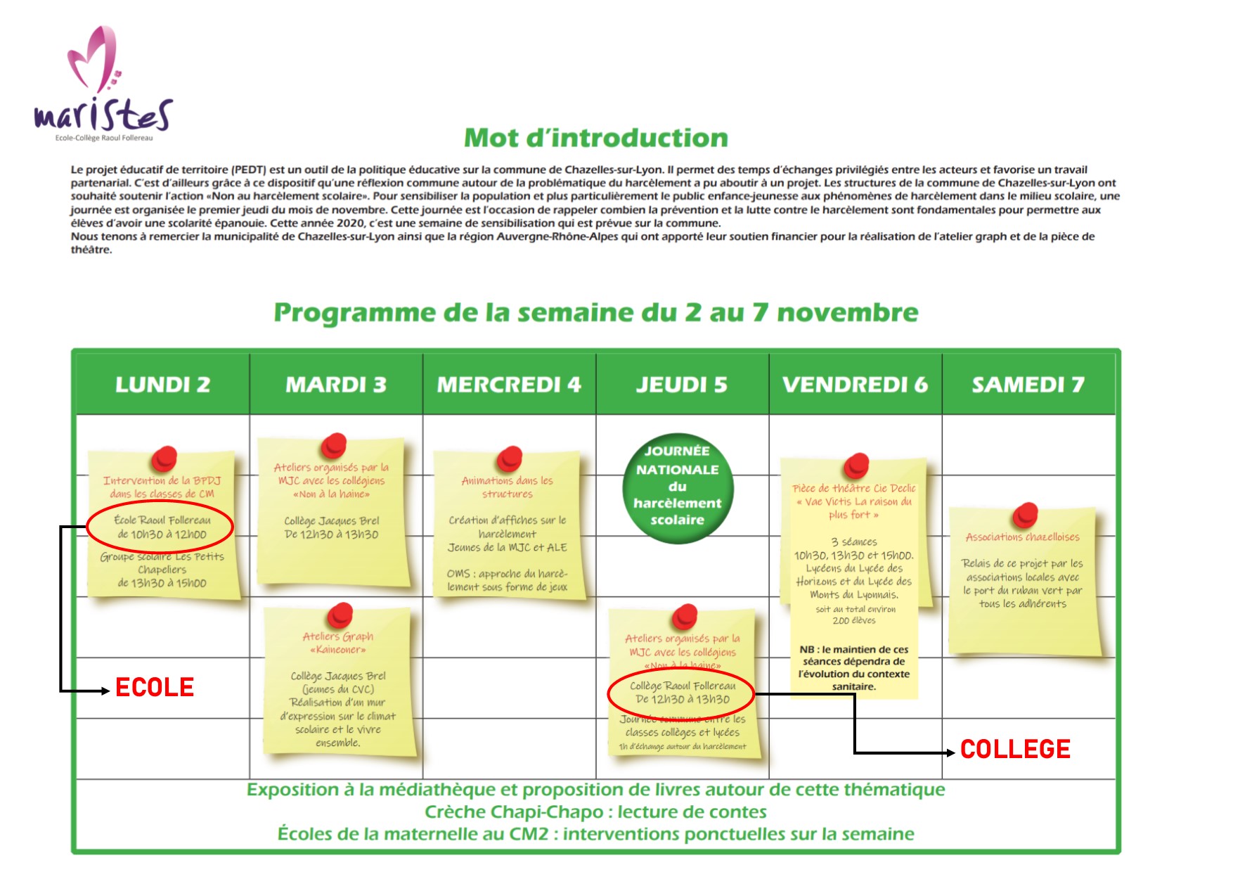 Visuel : STOP au harclement scolaire